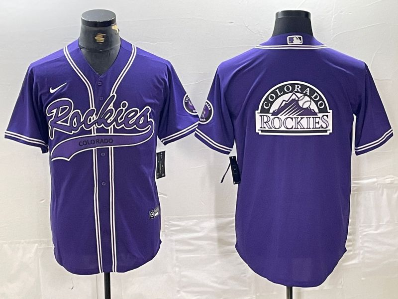 Men Colorado Rockies Blank Purple Joint name Nike 2024 MLB Jersey style 3
